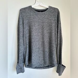 ATHLETA GIRL Soft Long Sleeve Crew Neck Shirt in Heather Gre Sz 14 - NWOT